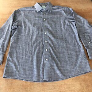 Brooks Brothers Milano Fit Non Iron Shirt Men 16.5-33 Gray Plaid Button Up 18416